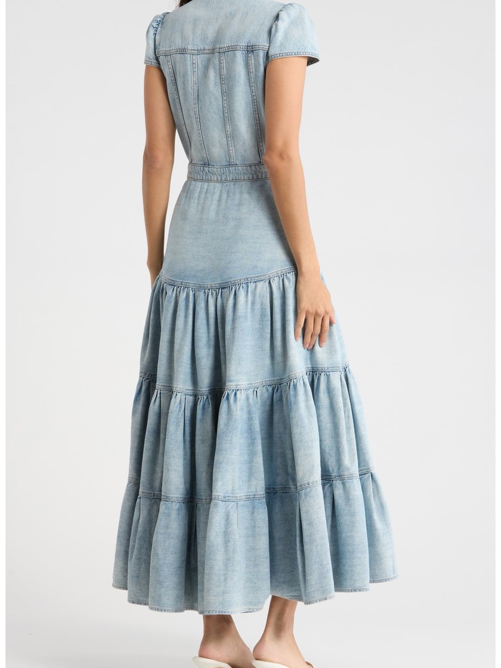 Patsy Tiered Denim Shirtdress - Picture 4 of 11